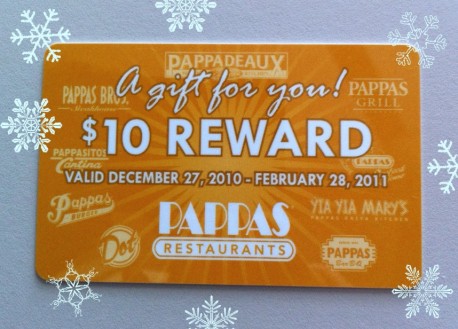 Pappas reward card